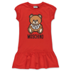 MOSCHINO MOSCHINO KIDS TEDDY BEAR LOGO PRINTED CREWNECK DRESS