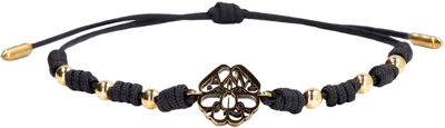 Alexander Mcqueen Charm Cord Bracelet In Black