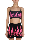 VISION OF SUPER VISION OF SUPER FLAME PRINT CROPPED TOP