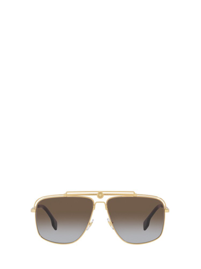 Versace Eyewear Medusa Focus Oversized Frame Sunglasses In Gold