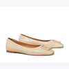 Tory Burch Multi-logo Elastic Ballet Flats In Brie