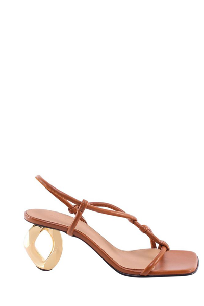 Jw Anderson J.w. Anderson Chain Heel Sandals  Brown Leather