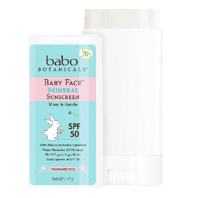 Babo Botanicals Baby Face Mineral Sunscreen Stick Spf 50 - Fragrance Free