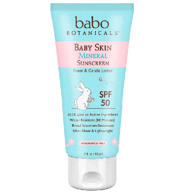 Babo Botanicals Baby Skin Mineral Sunscreen Spf 50 Lotion - Fragrance Free