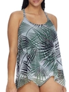 COCO REEF ENDLESS SUMMER PALM MESH LAYER UNDERWIRE TANKINI TOP C-DD CUPS