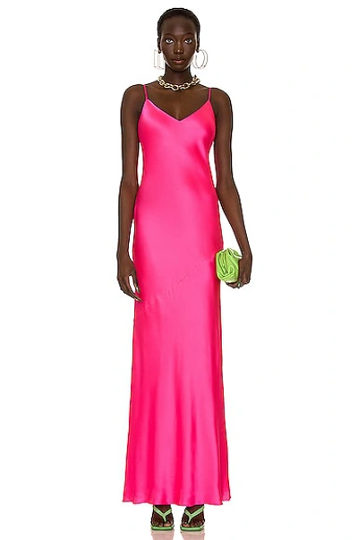 L Agence Serita Silk Charmeuse Maxi Slipdress In Rose