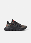 Versace Red And Black Leather Trigreca Sneakers In Red+black