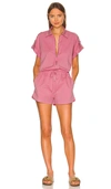 Pistola Meg Romper In Flamingo In Rose