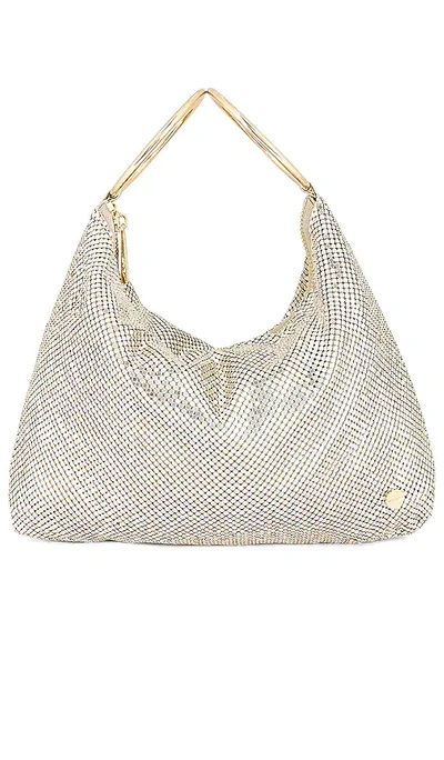 Olga Berg Shar Mesh Convertible Bag In Metallic Gold