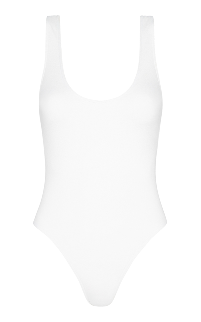 Matteau Racer-back One-piece Swimsuit In Chalk Crinkle