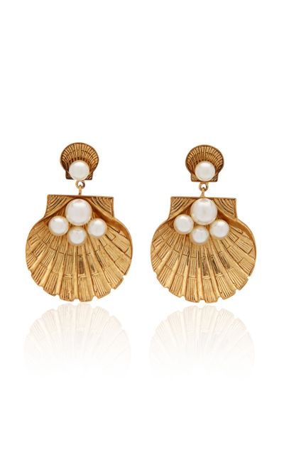 Jennifer Behr Ariel Gold-plated Pearl Earrings