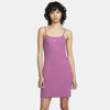 Nike Essential Ribbed Body-conscious Dress In Dusty Purple