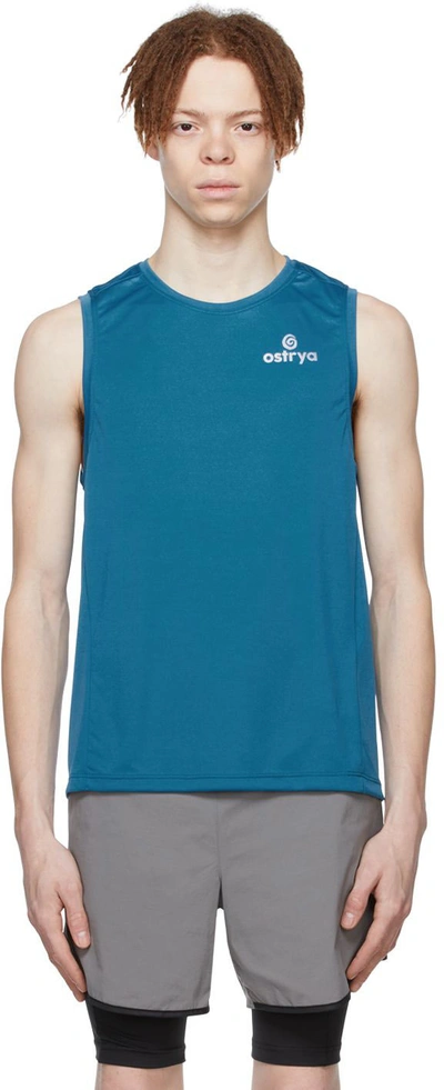 Ostrya Blue Polyester Tank Top In Mrb Moroccan Blue