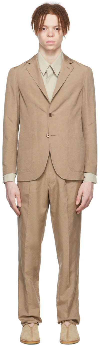 Ring Jacket Tan Silk Suit In 70570 Tan