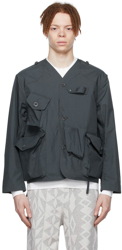 South2 West8 Gray Cotton Jacket In B-charcoal