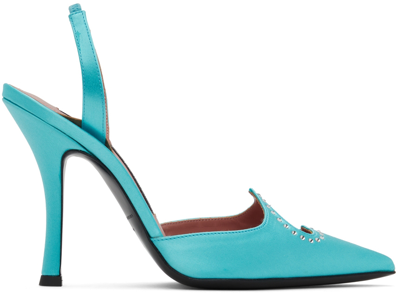 Les Petits Joueurs Blue Jerry Heels In Turquoise