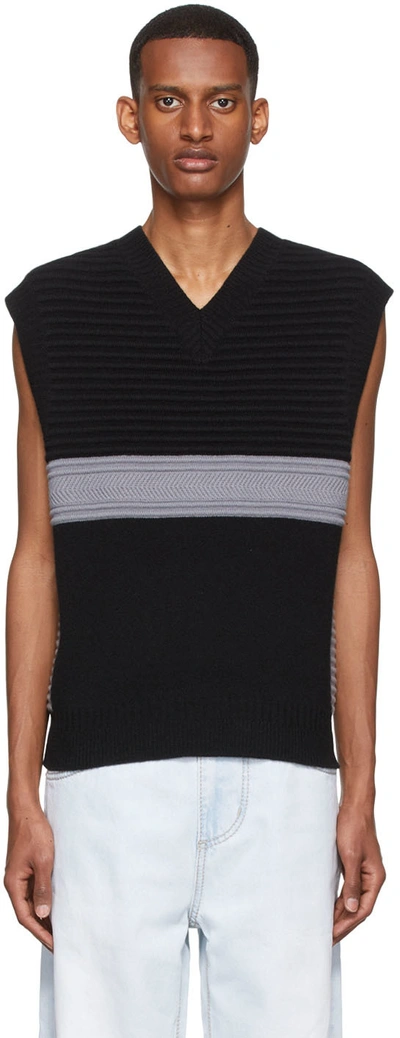 Eytys Black Mane Vest In Stone Black