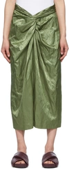 Vince Twist Front Skirt In Dk Pistachio-340dps