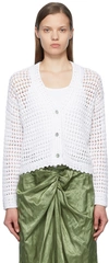 Vince - Crochet Cardigan In Optic White - Atterley In Optic White-137owt