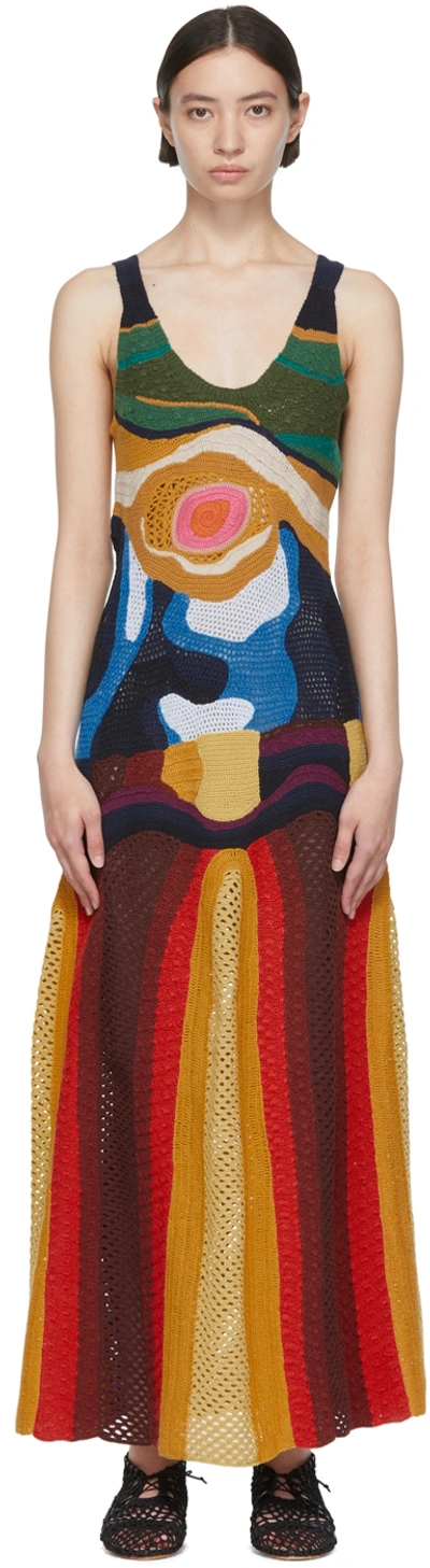 Gabriela Hearst Tamra Crocheted Cashmere Maxi Dress In Mineral Multi