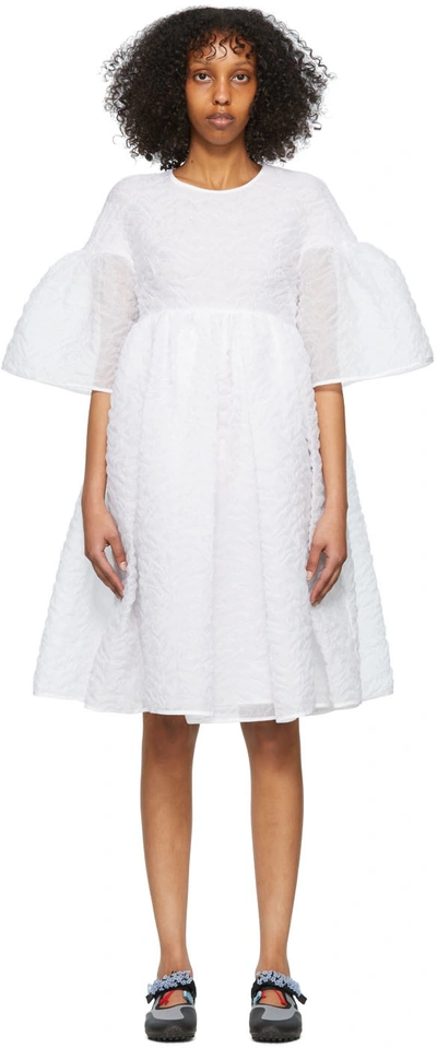 Cecilie Bahnsen Florette Textured Mini Dress In White