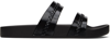 Ancient Greek Sandals Braided Straps Open Toe Flat Sole Sandals In Black