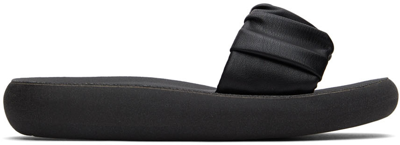 Ancient Greek Sandals Black Scrunchie Taygete Sandals