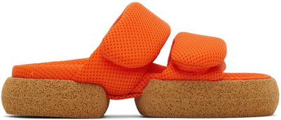 Dries Van Noten Orange Mesh Strap Platform Sandals In 353 Orange