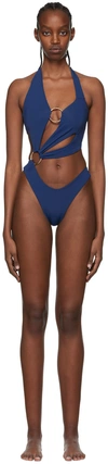 Louisa Ballou Navy Recycled Nylon One-piece Swimsuit