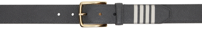 Thom Browne Grey 4-bar Belt In 025 Dark Grey