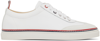 Thom Browne Rubberised Calf Leather Trainers In 100 White