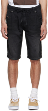 Diesel Black Denim Shorts