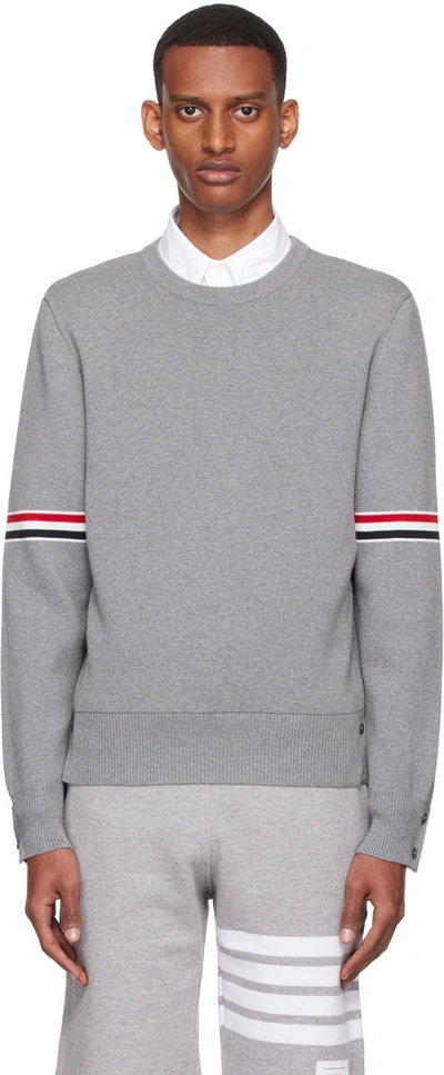 Thom Browne Grey Cotton Jumper In Multi-colored