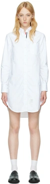 Thom Browne Long Sleeve Oxford Shirtdress In 100 White