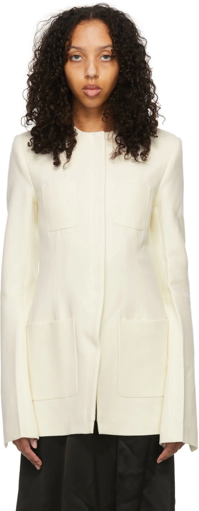 Maximilian Davis Off-white Virgin Wool Jacket In Ivory