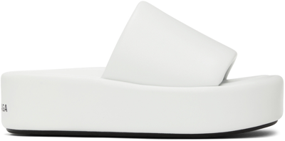 Balenciaga Leather Platform Open Sandals In White Black