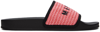 Marni Pink Raffia Logo Slides In Multicolor