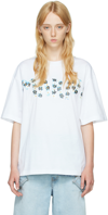 Marni Logo Print Cotton Jersey T-shirt In White