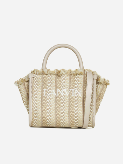 Lanvin Paris Cabas Chevron Canvas Nano Bag