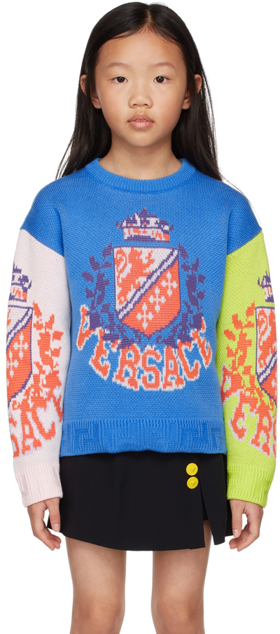 Versace Kids Blue Royal Rebellion Sweater In 6x110
