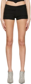 Shop Luna Del Pinal Black Polyester Shorts In Washed Black