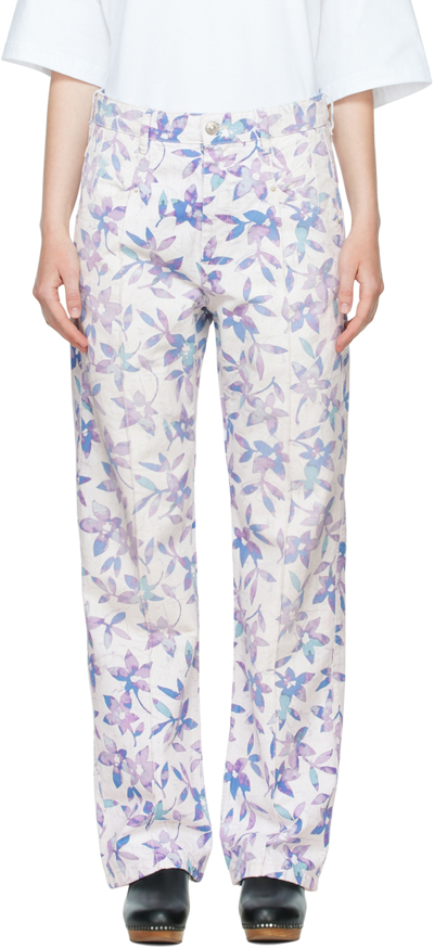 Isabel Marant Nadege Floral-print Mid-rise Straight-leg Jeans In Purple