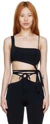Mach&mach Black Viscose Tank Top In Black