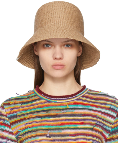 Chloé Beige Mifuko Edition Woven Bucket Hat In 24j Desert Beige