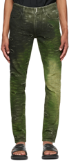 GIVENCHY GREEN DISTRESSED JEANS