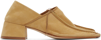 Miista Beige Nubuck Mary Lou Mules In Blonde