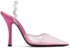 Les Petits Joueurs Pink Jerry Waves Heels In Pink