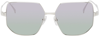 Cartier Oversized Square Metal Sunglasses In Platinum