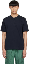 Vince Navy Pima Cotton Henley In Coastal