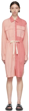Stella Mccartney Colour-block Drawstring Playsuit In 5603 Pink Salt